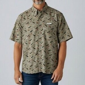 Columbia Shirt Men Large Brown Fishing Cotton Outdoor Camp Gorpcore Button Down‎